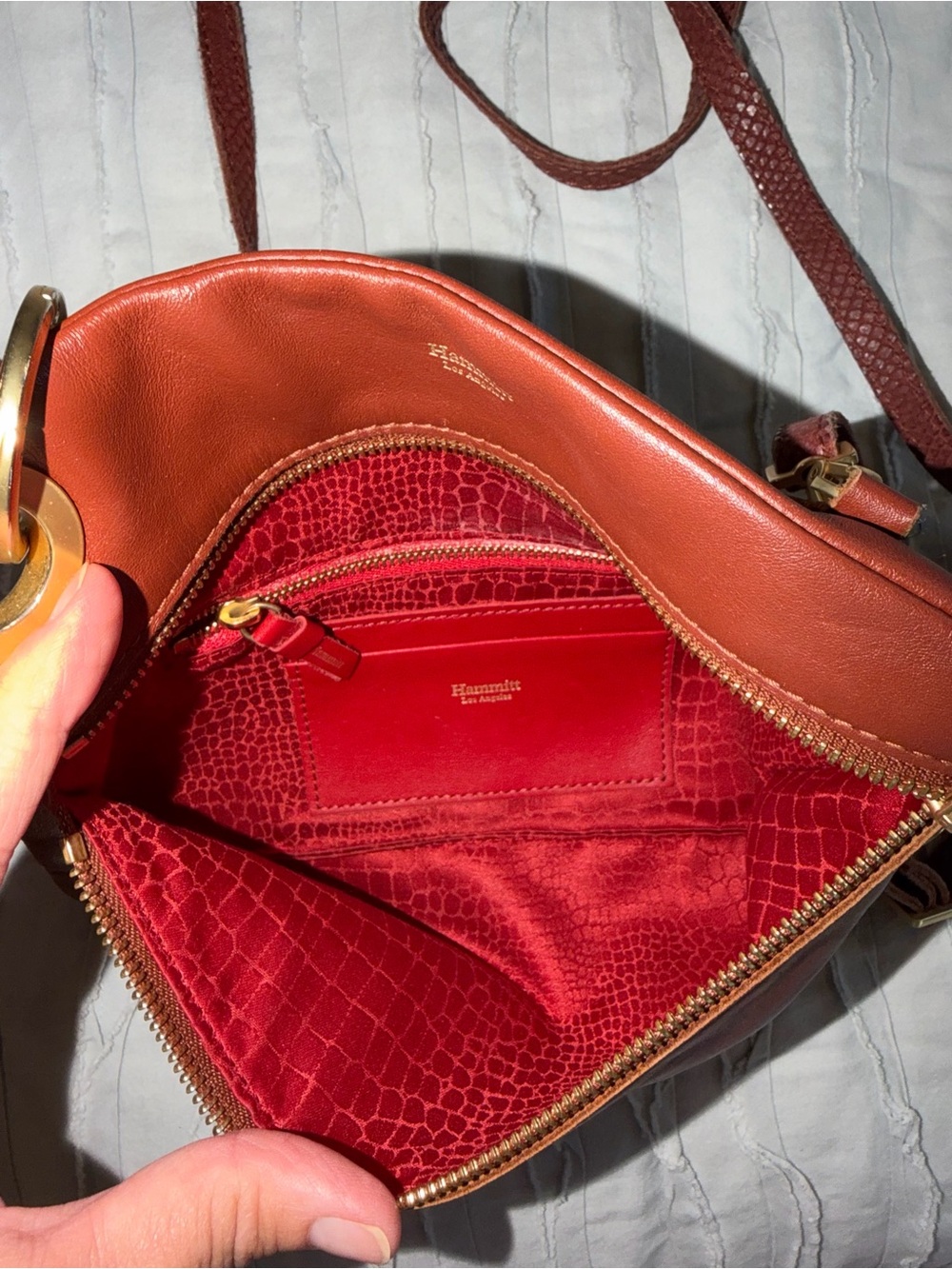 Hammitt Burnt Orange Leather Crossbody with Gold Hardware - Picture 3 of 6